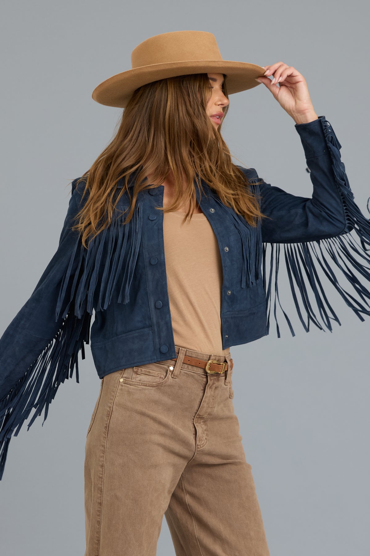 Shania Washed Suede Jacket Twilight