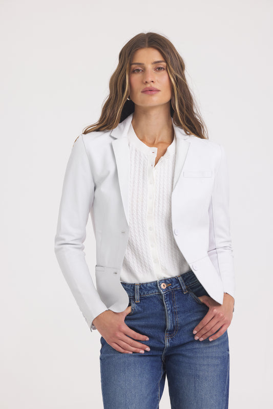 Allison Burnished Leather Jacket White