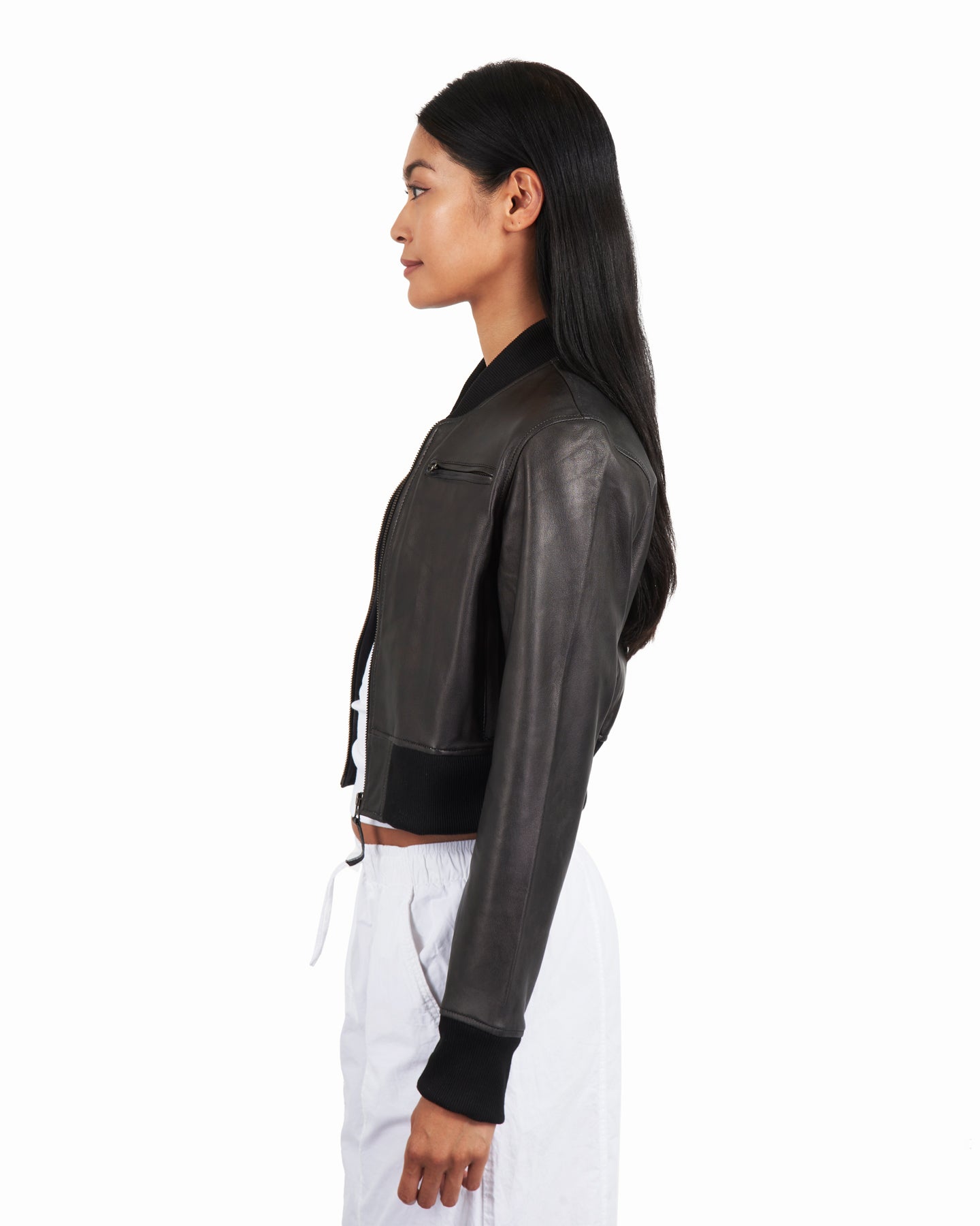 Collins Patina Leather Jacket Black