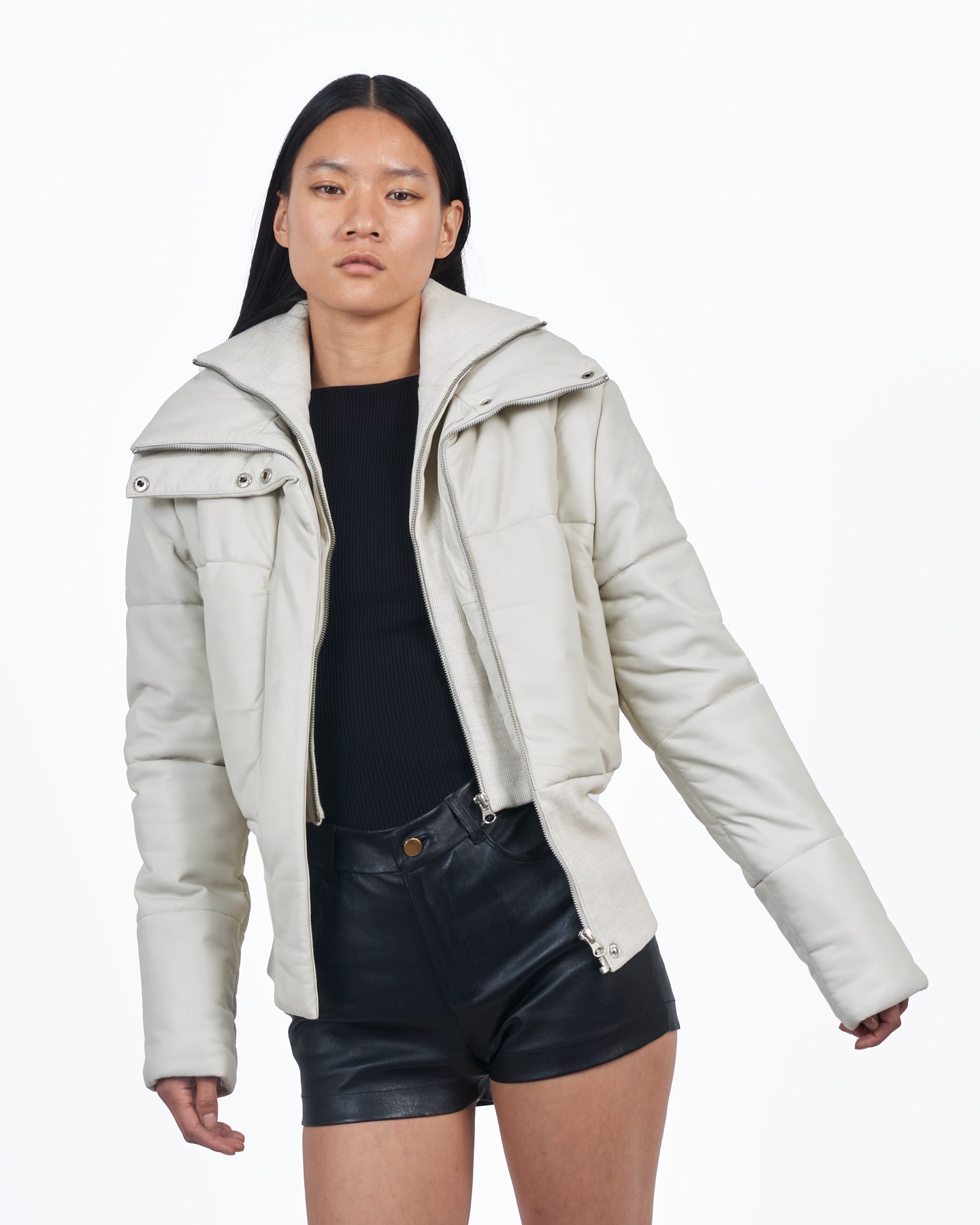 Giacca Lusso Puffer Jacket Off White