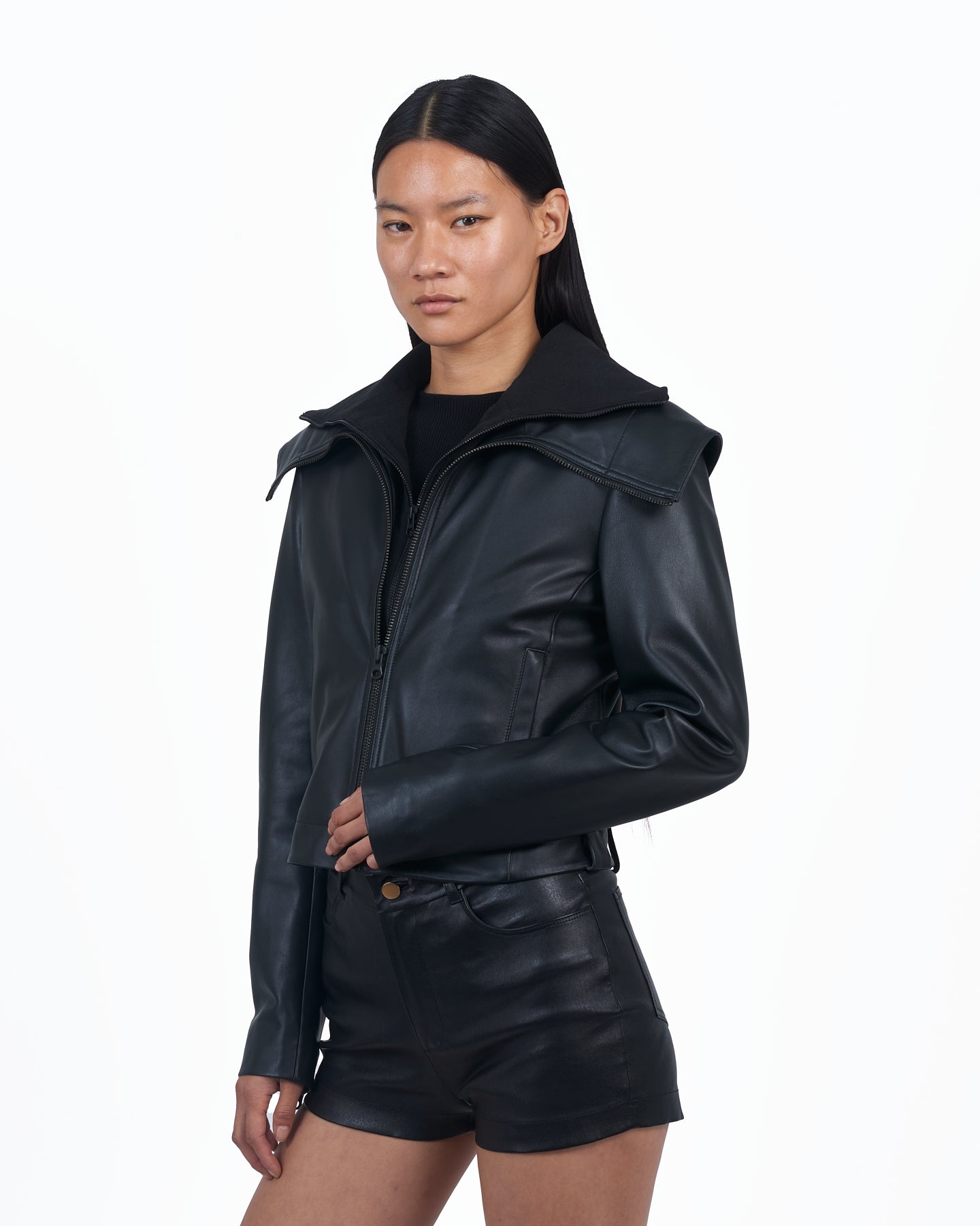 Giacca Lusso Dramatic Collar Jacket Black