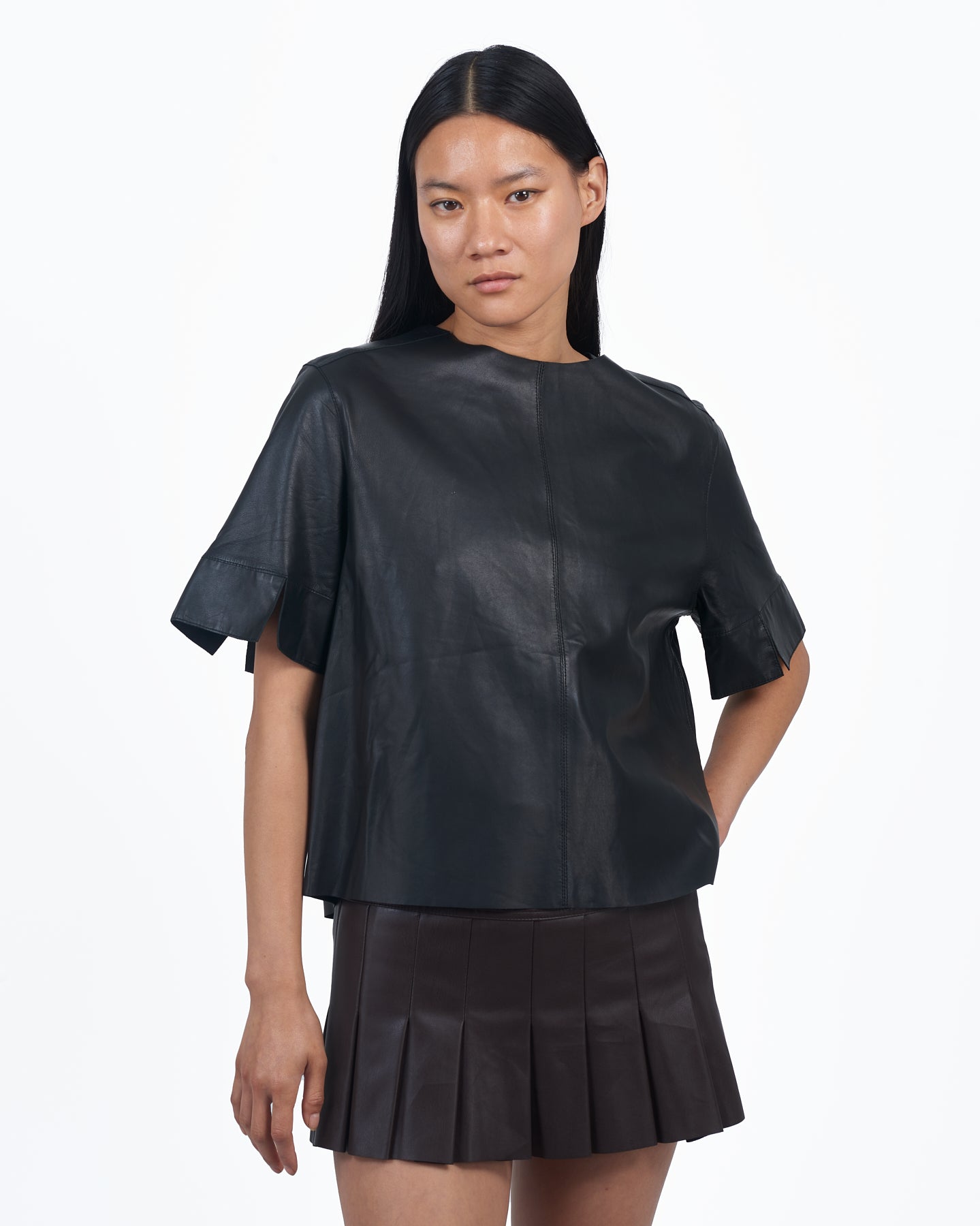 Giacca Lusso T-Shirt Leather Black