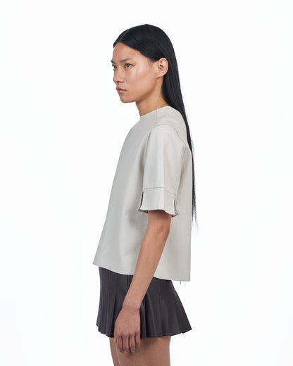 Giacca Lusso T-Shirt Leather Off White