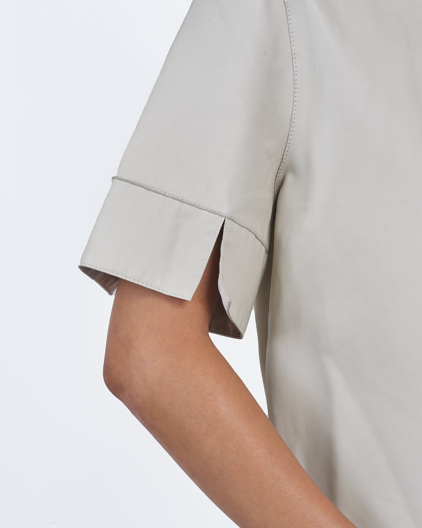 Giacca Lusso T-Shirt Leather Off White