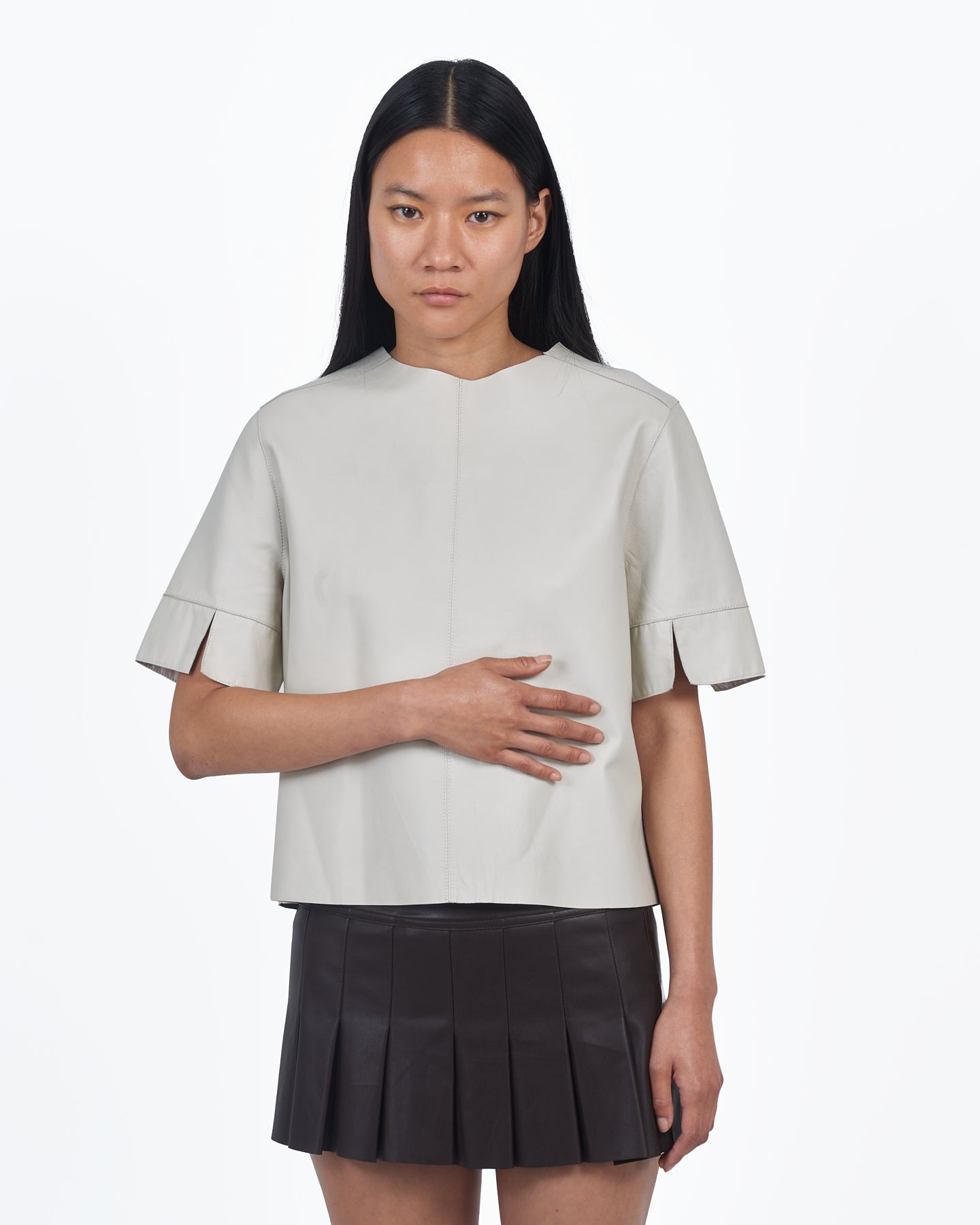 Giacca Lusso T-Shirt Leather Off White