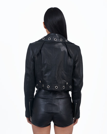Giacca Lusso Grommet Moto Jacket Black