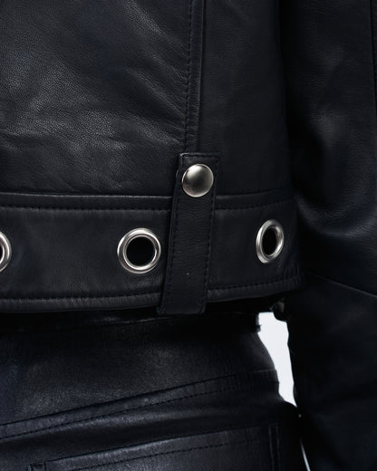 Giacca Lusso Grommet Moto Jacket Black