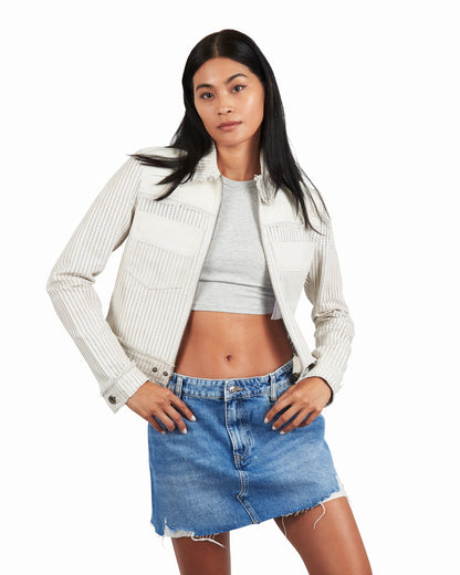 Hayden Perforated Vintage Leather Coconut