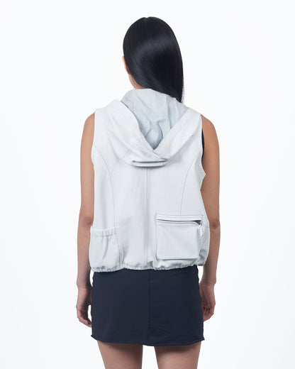 Greta Washed Leather Vest White