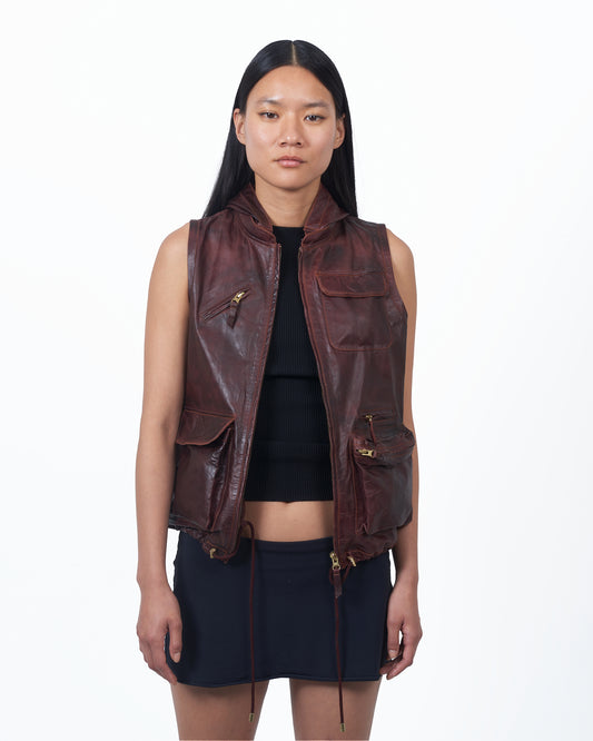 Jakett Greta Vintage Leather Vest Port
