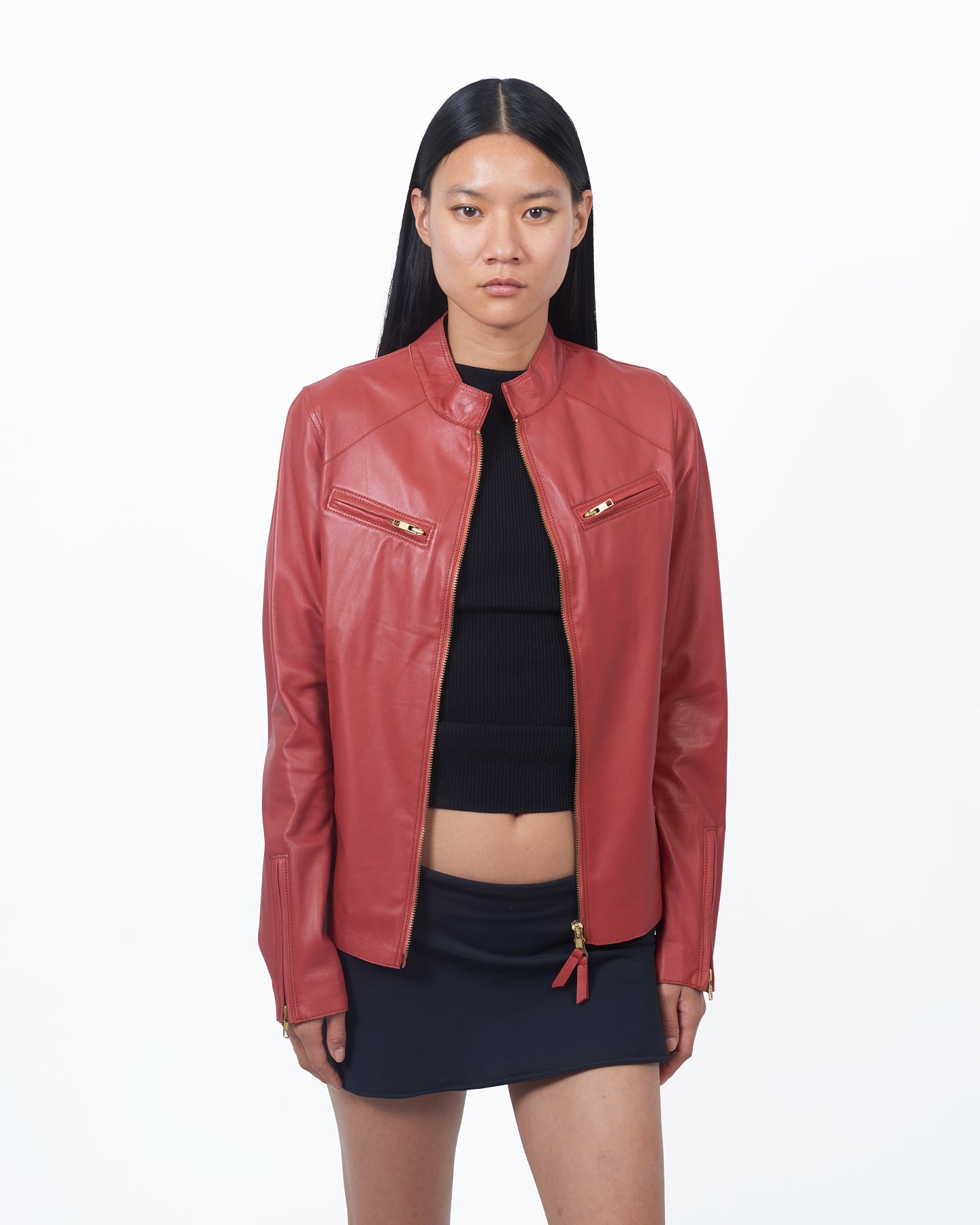 Jakett Quinn Luxe Touch Leather Jacket Habanero