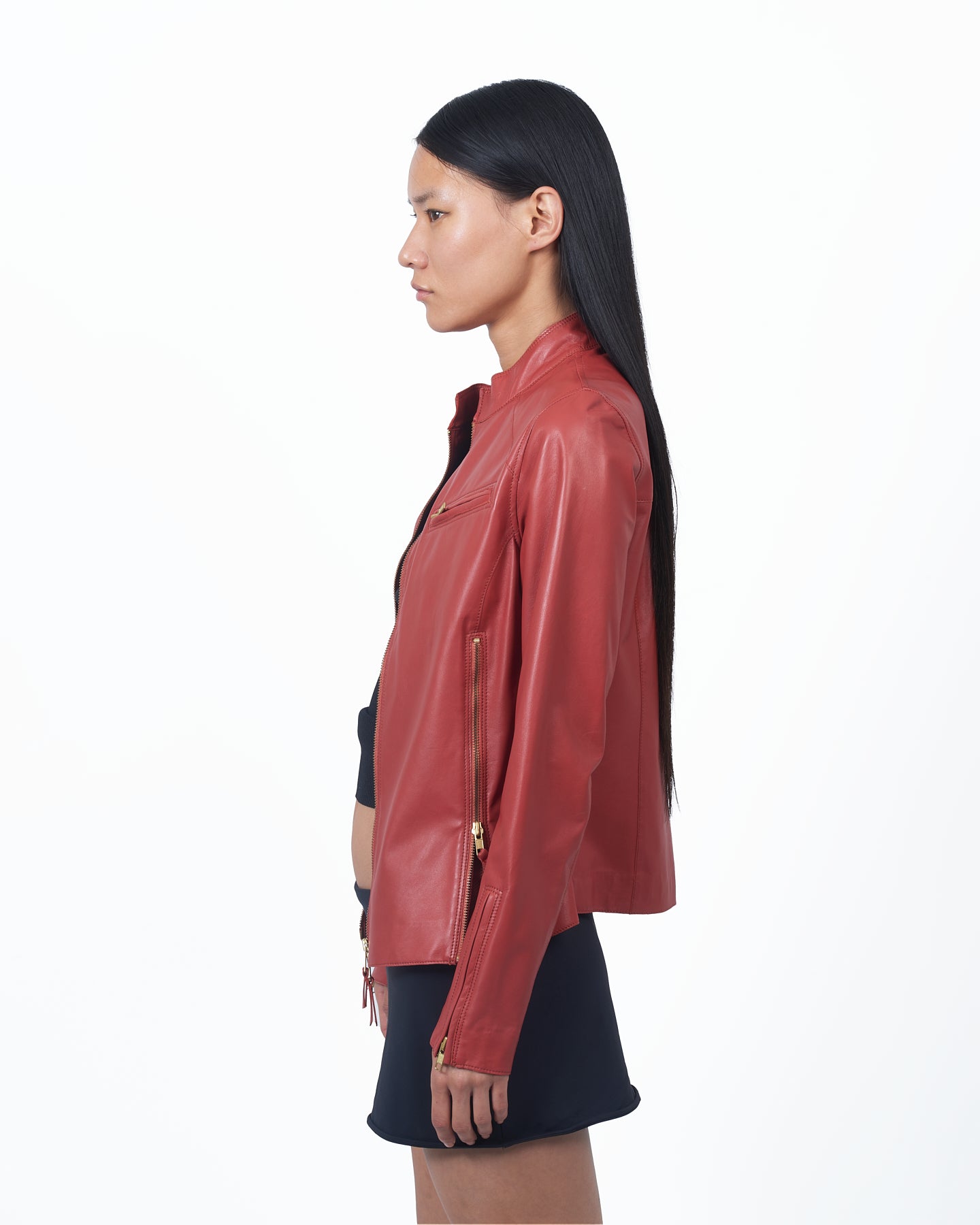 Jakett Quinn Luxe Touch Leather Jacket Habanero