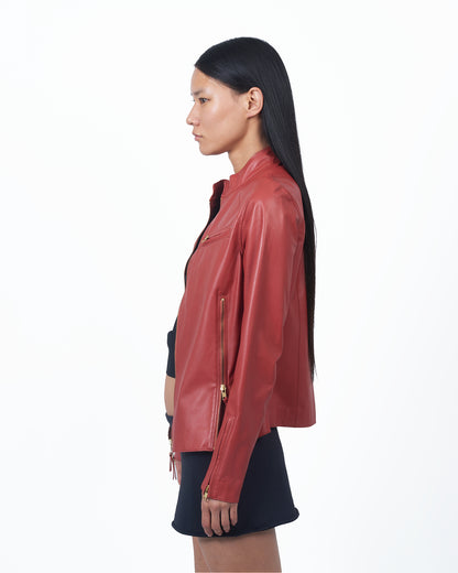 Jakett Quinn Luxe Touch Leather Jacket Habanero