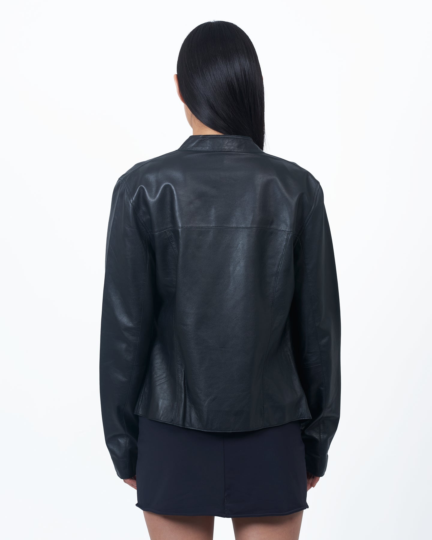 Jakett Quinn Washed Leather Jacket Black
