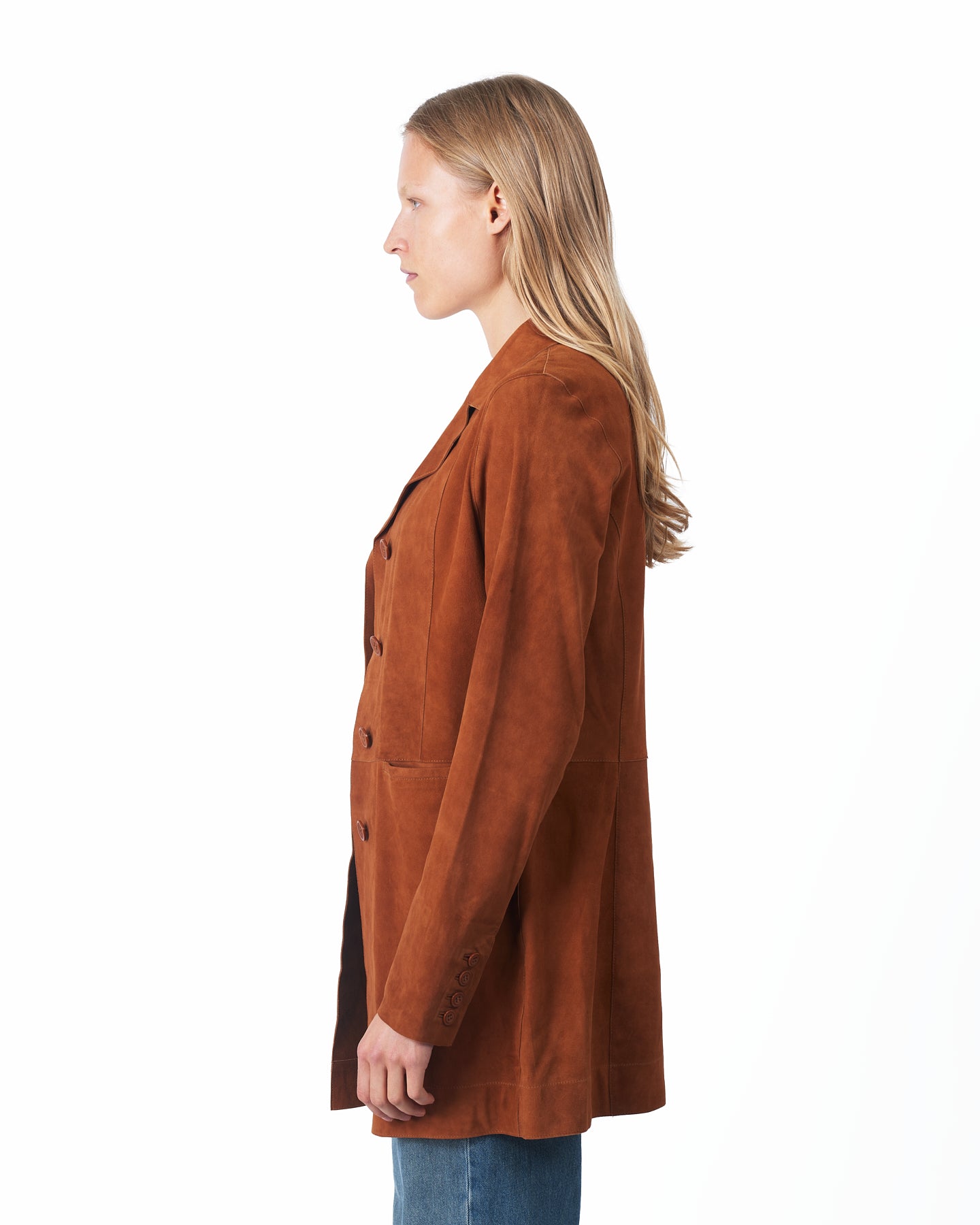 Jakett Marlene Washed Suede Leather Jacket Mustang