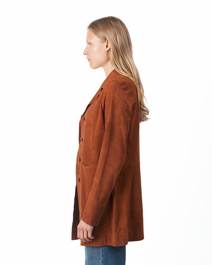 Jakett Marlene Washed Suede Leather Jacket Mustang