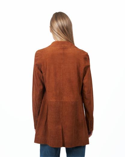 Jakett Marlene Washed Suede Leather Jacket Mustang