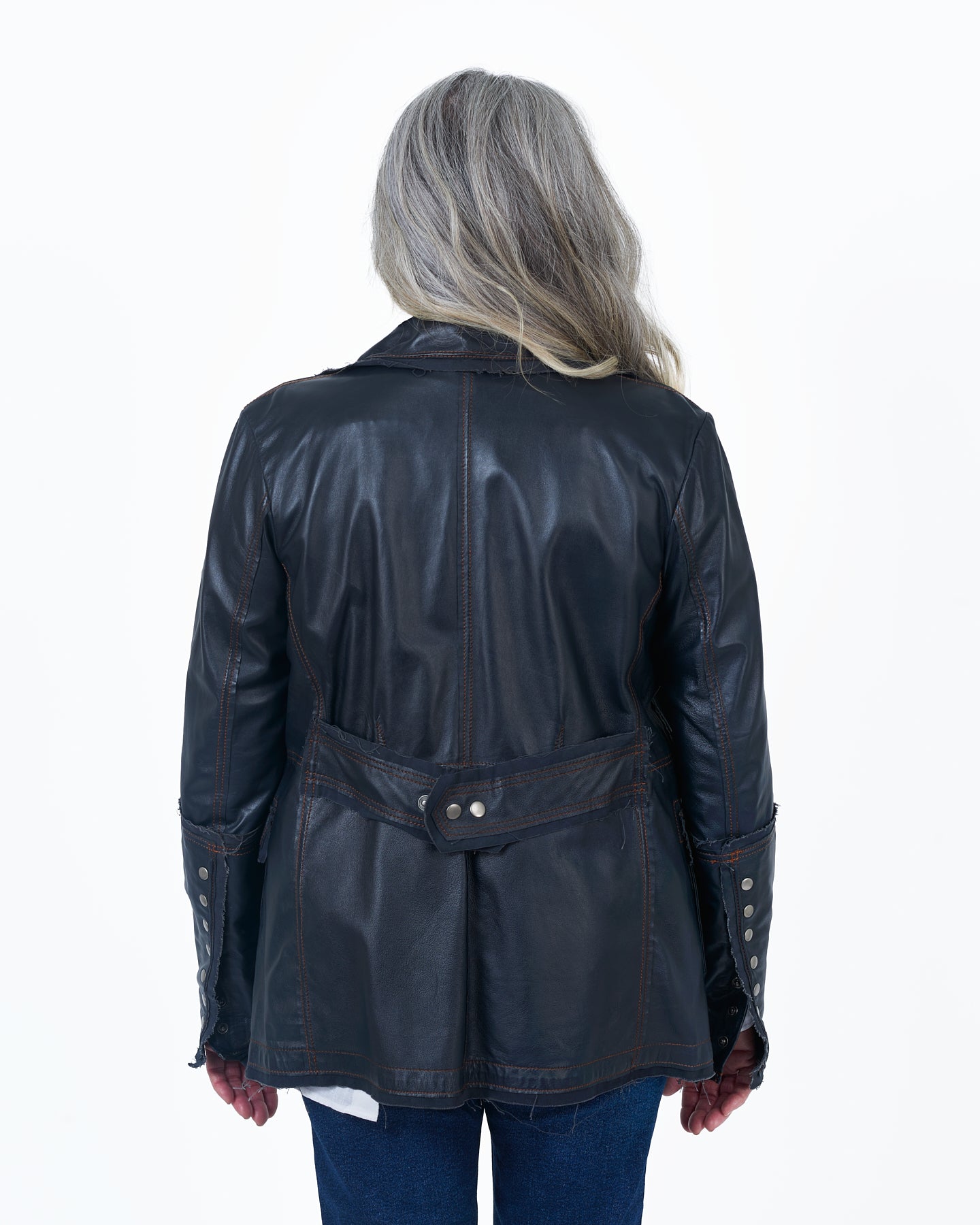 Meryl Vintage Leather Jacket Midnight