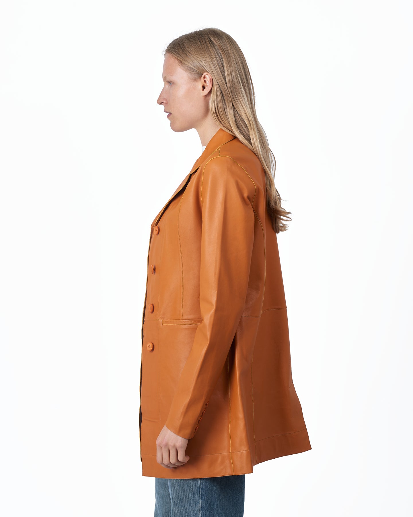Jakett Marlene Washed Leather Jacket Burnt Orange