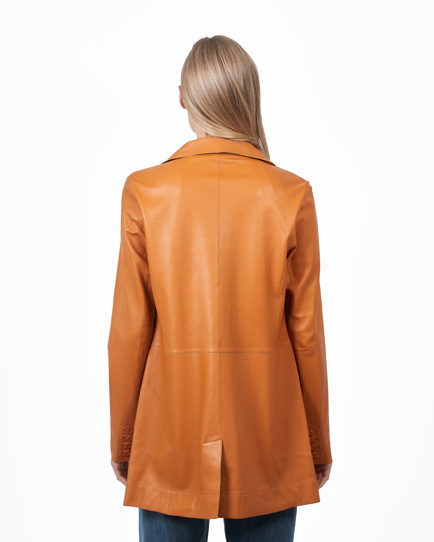 Jakett Marlene Washed Leather Jacket Burnt Orange