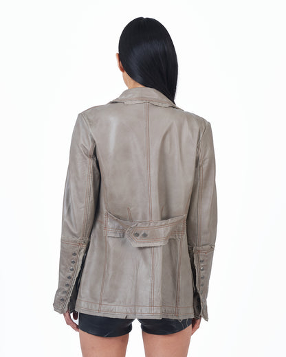 Jakett Meryl Veg Dye Leather Jacket Thunder