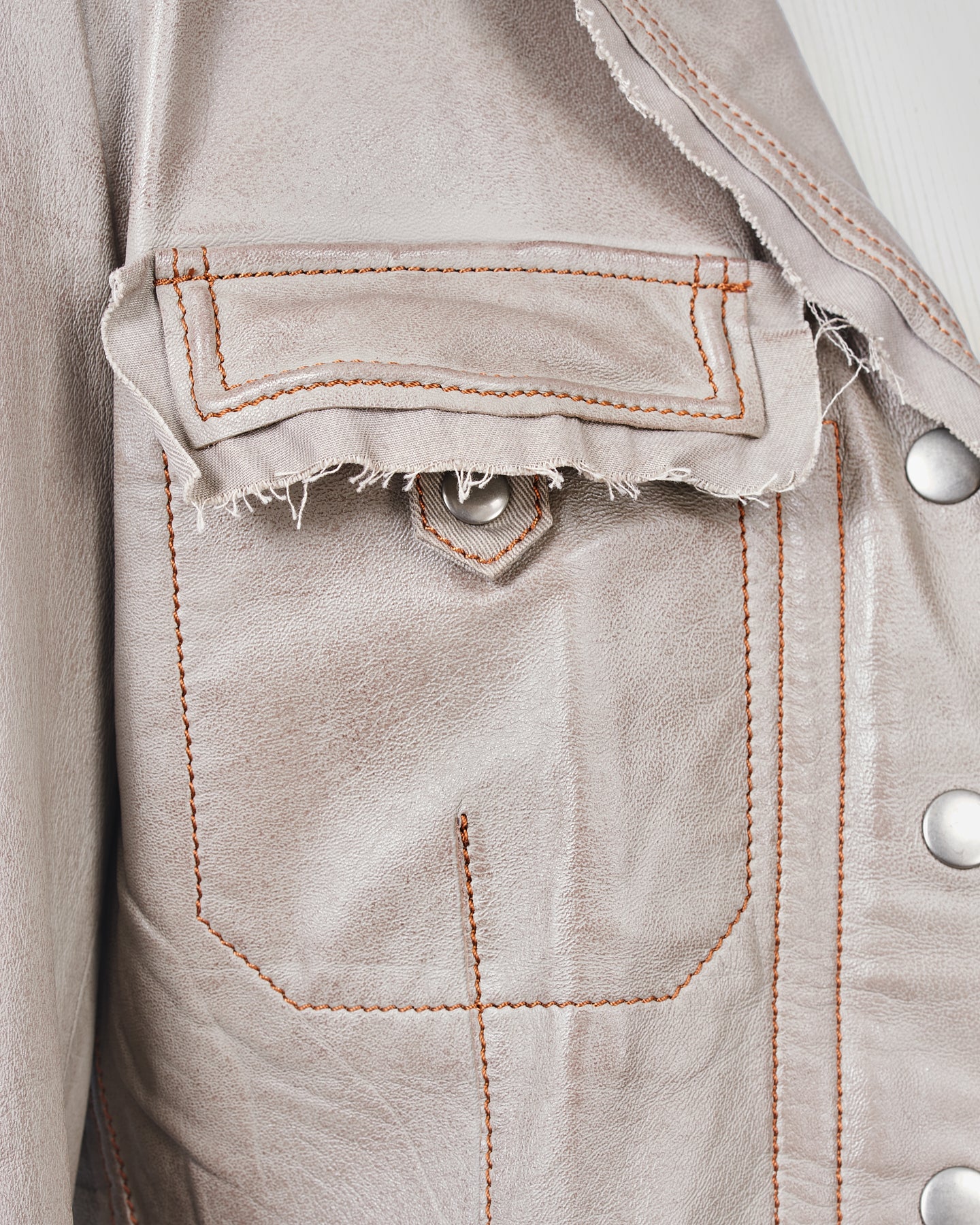 Jakett Meryl Veg Dye Leather Jacket Thunder