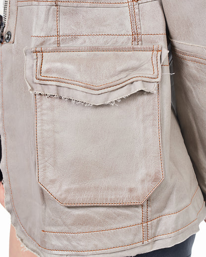 Jakett Meryl Veg Dye Leather Jacket Thunder