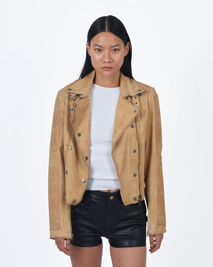 Jakett Harley Waxed Suede Leather Jacket Chami