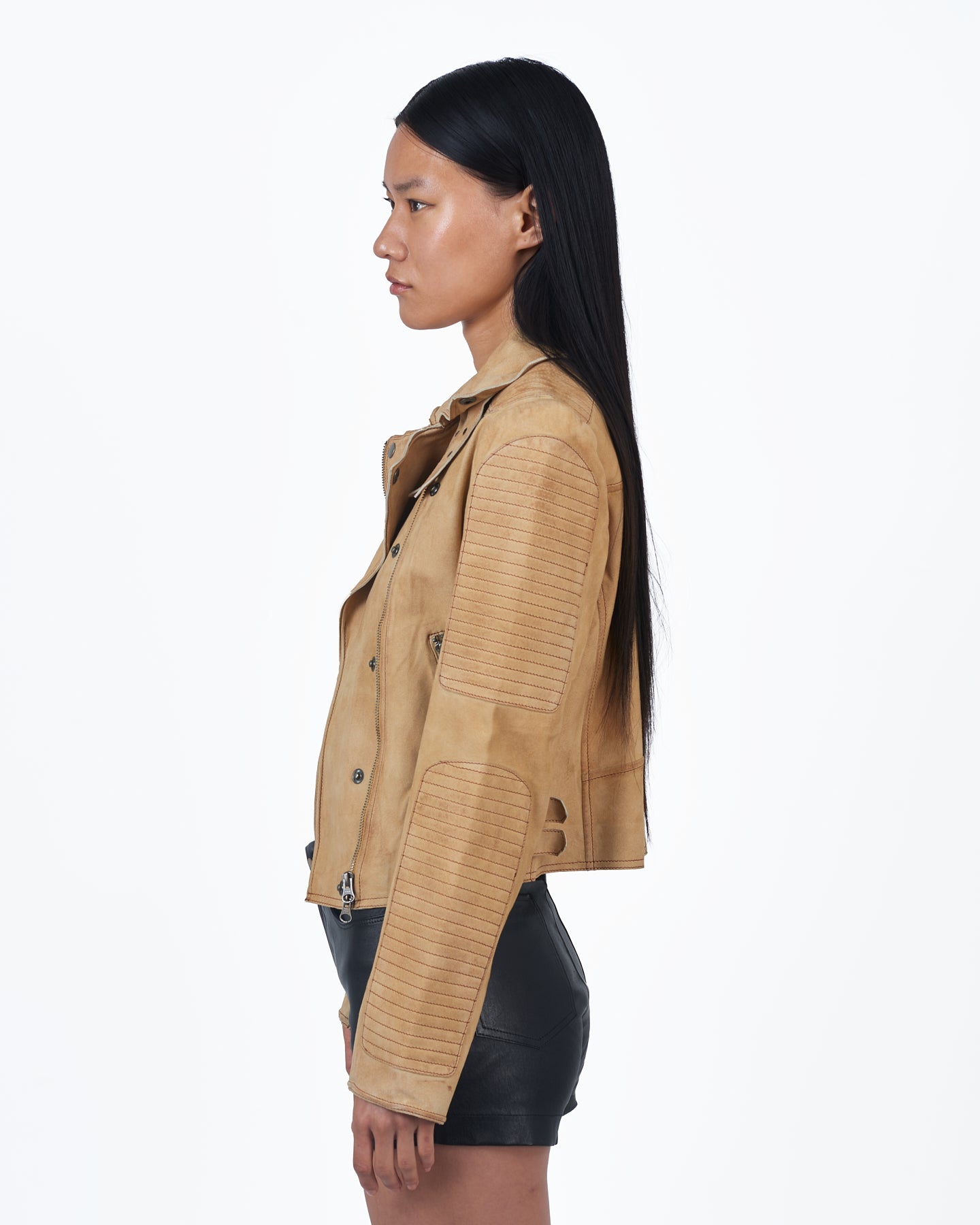 Jakett Harley Waxed Suede Leather Jacket Chami