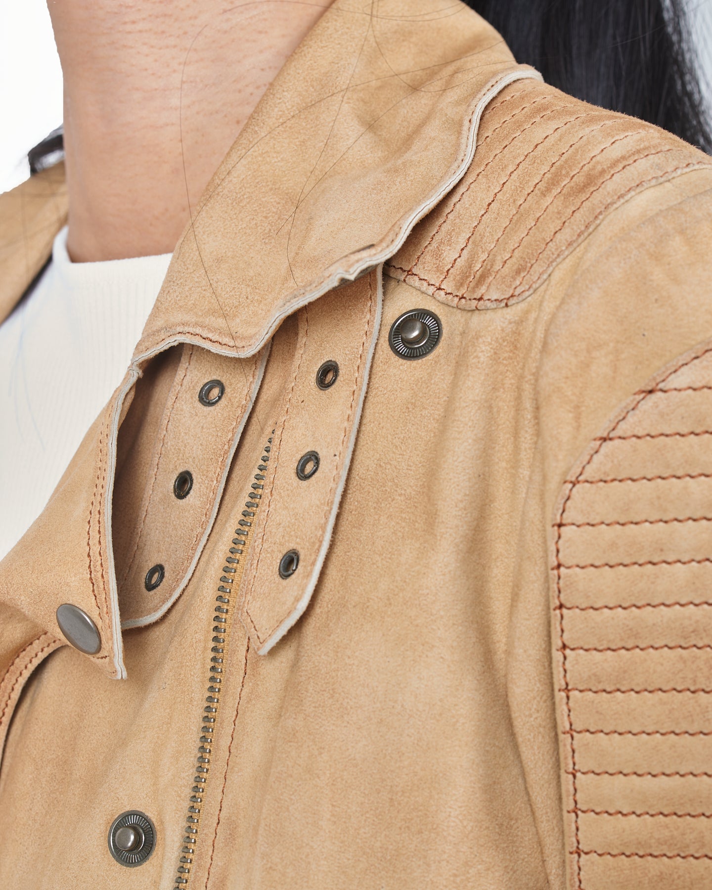 Jakett Harley Waxed Suede Leather Jacket Chami