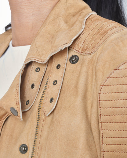 Jakett Harley Waxed Suede Leather Jacket Chami