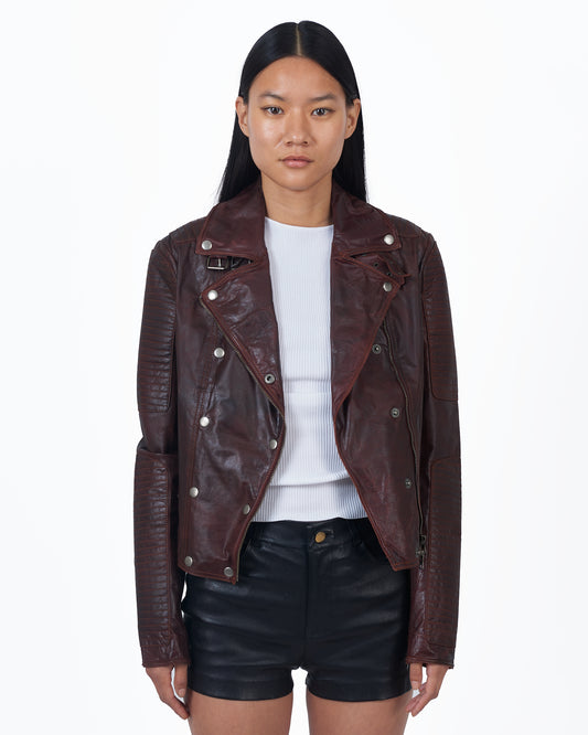 Jakett Harley Vegtable Dye Leather Jacket Port