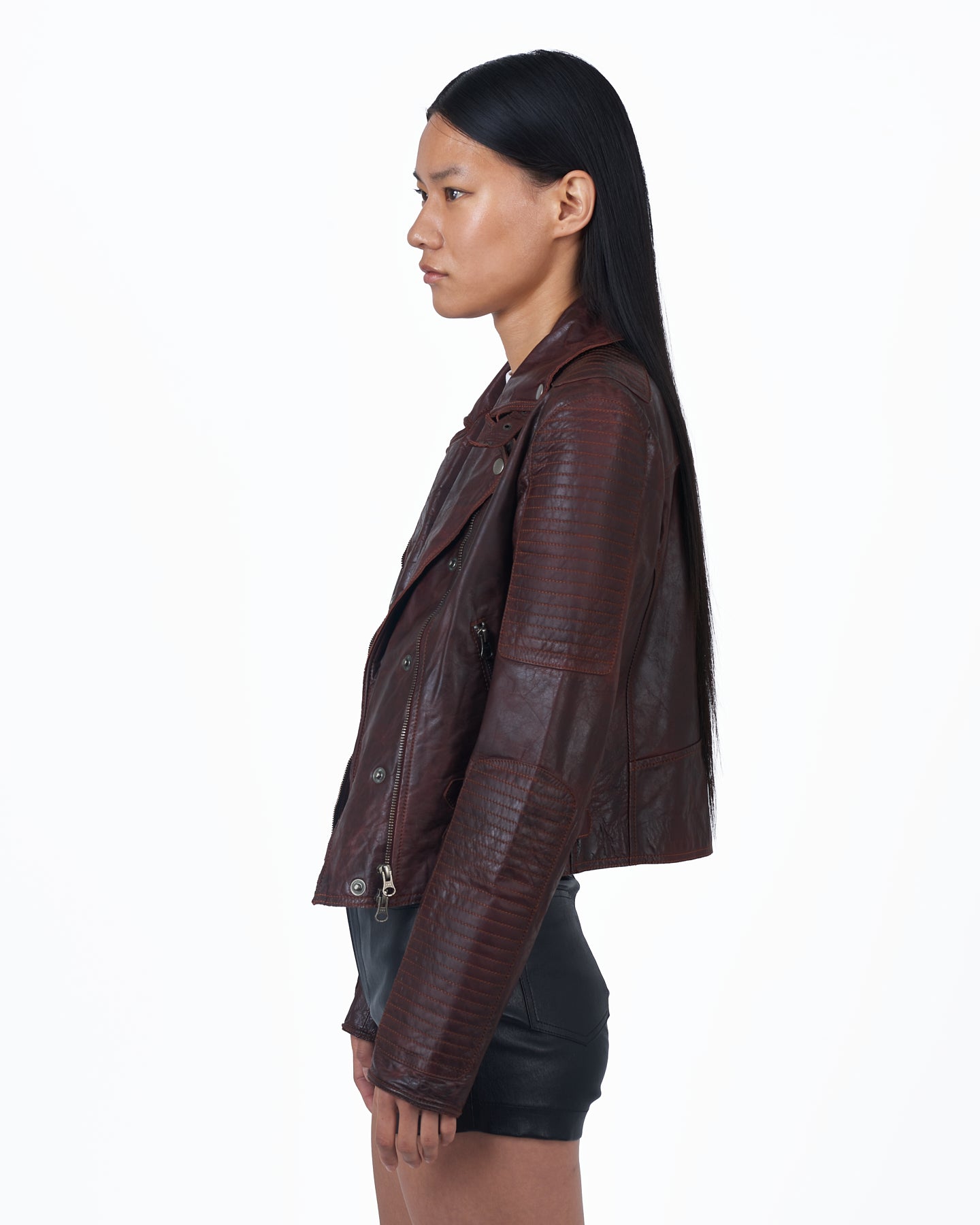 Jakett Harley Vegtable Dye Leather Jacket Port