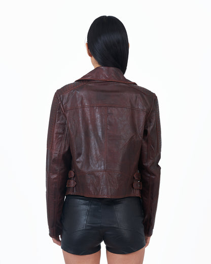 Jakett Harley Vegtable Dye Leather Jacket Port