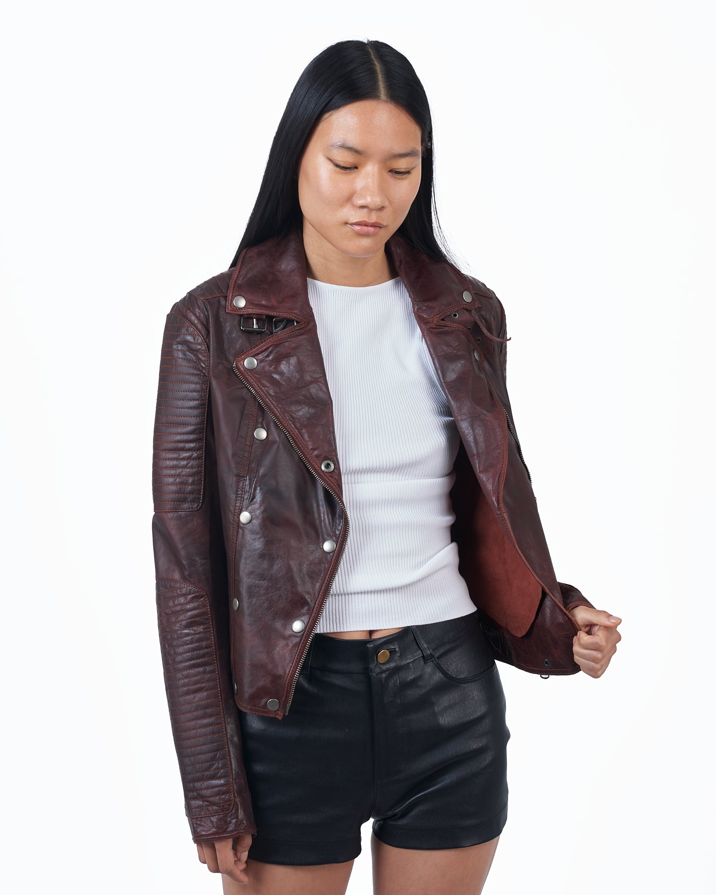 Jakett Harley Vegtable Dye Leather Jacket Port