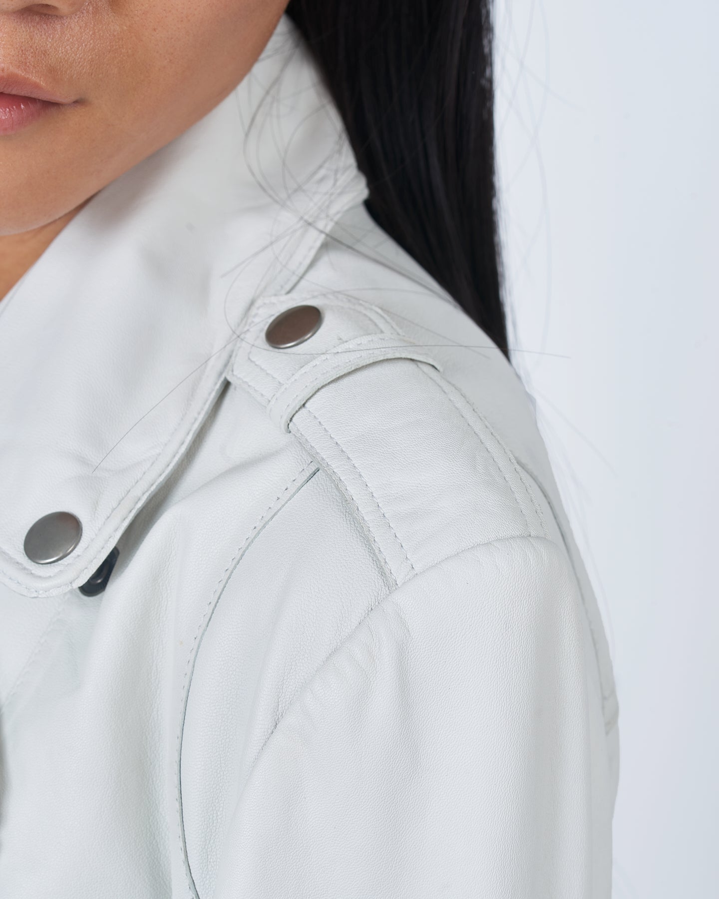 Jakett Josey Vintage Leather Jacket White – jakett