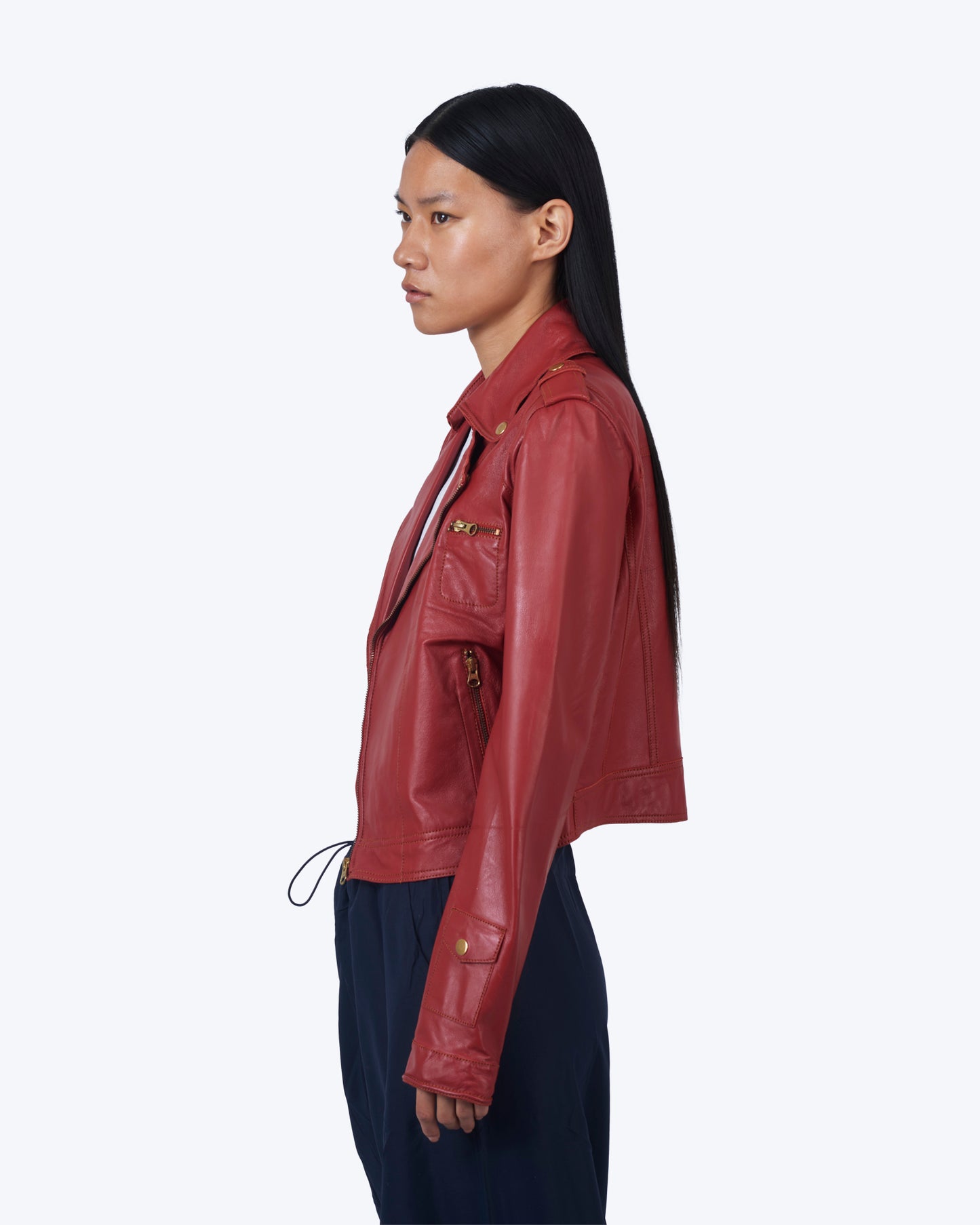 Jakett Josey Washed Leather Jacket Habanero