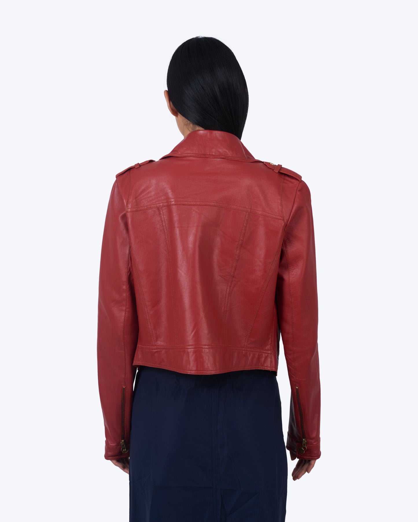 Jakett Josey Washed Leather Jacket Habanero