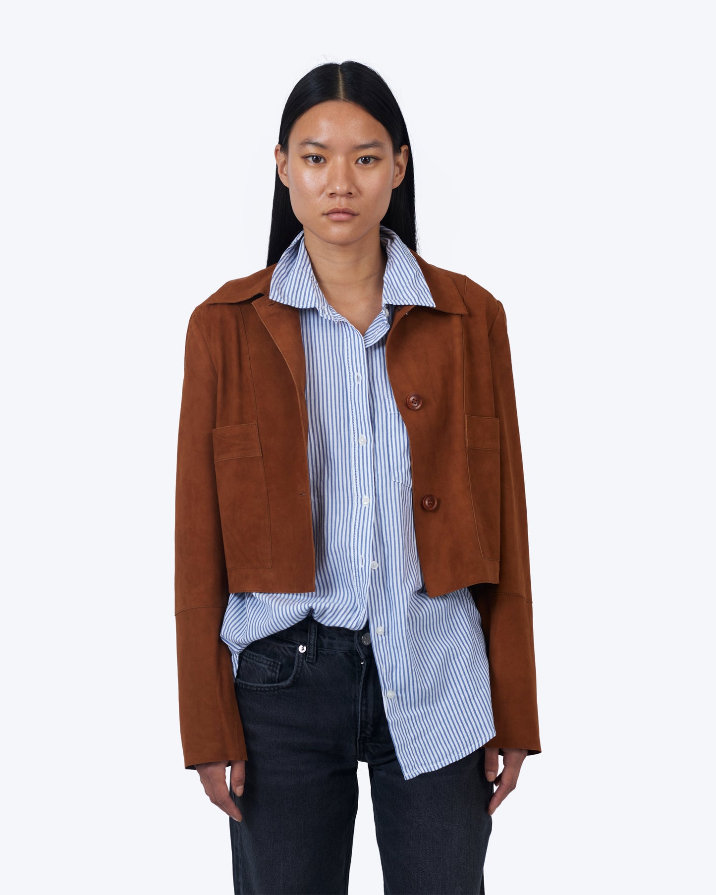 Simona Washed Suede Jacket Mustang