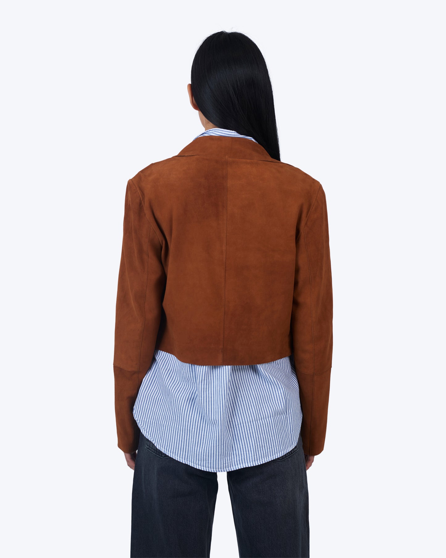 Simona Washed Suede Jacket Mustang