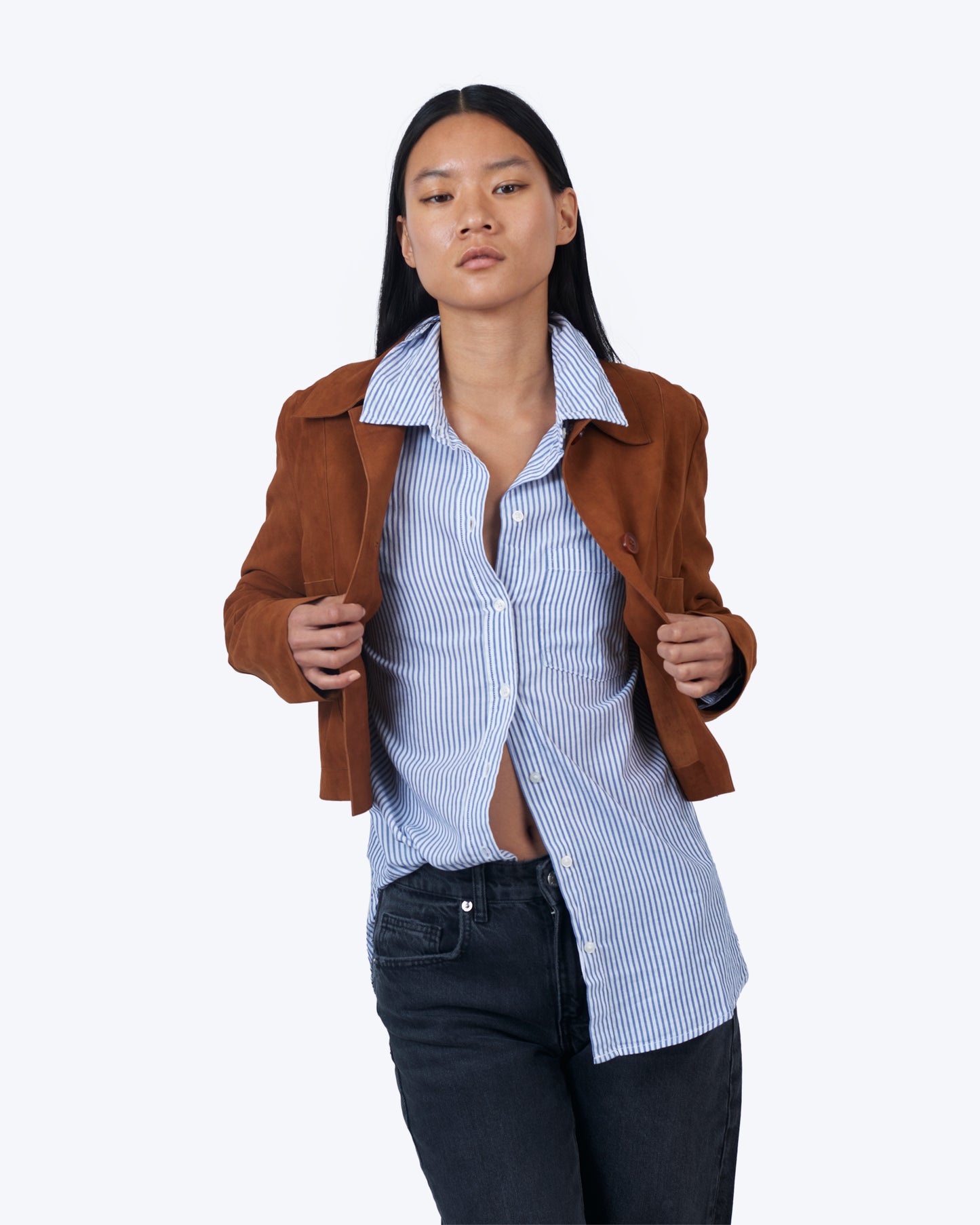 Simona Washed Suede Jacket Mustang