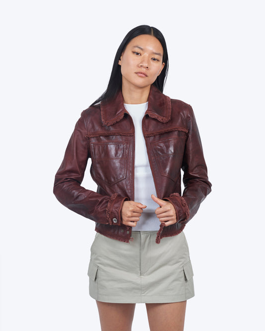 Jakett Hayden Veg Dye Leather Jacket Port