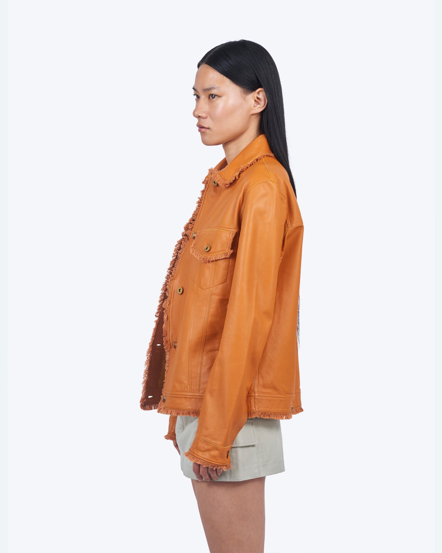 Jakett Natalie Washed Leather Jacket Burnt Orange
