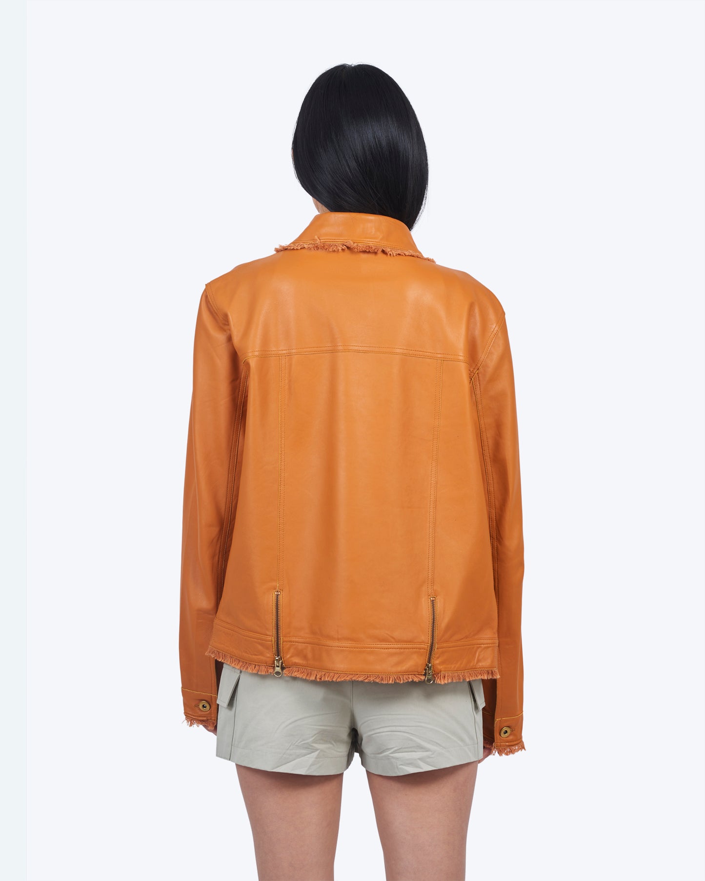 Jakett Natalie Washed Leather Jacket Burnt Orange