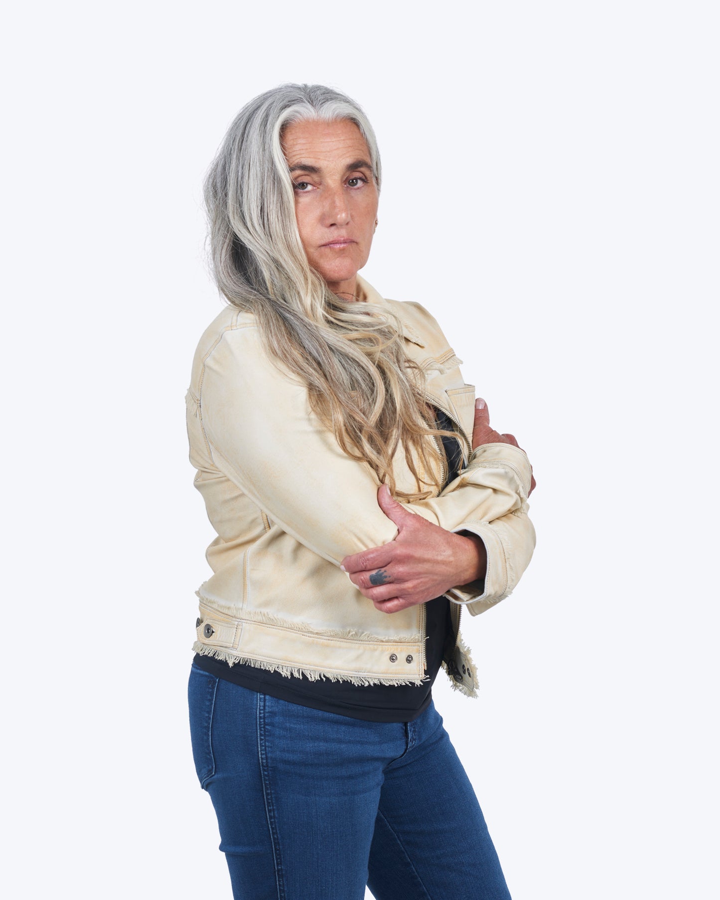 Jakett Natalie Veg Dye Leather Jacket Vintage Gold