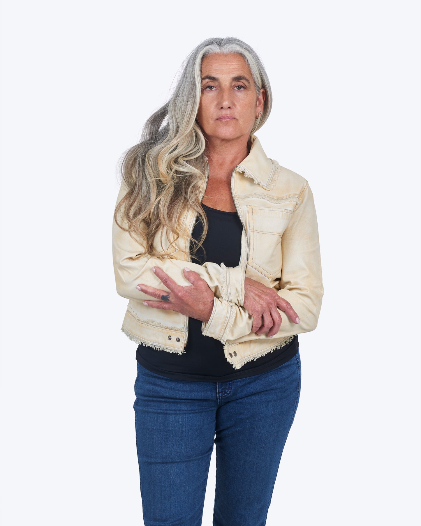 Jakett Natalie Veg Dye Leather Jacket Vintage Gold