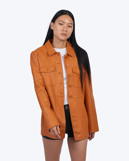 Jakett Sloane Luxe Leather Jacket Burnt Orange