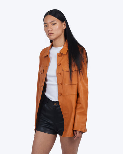Jakett Sloane Luxe Leather Jacket Burnt Orange
