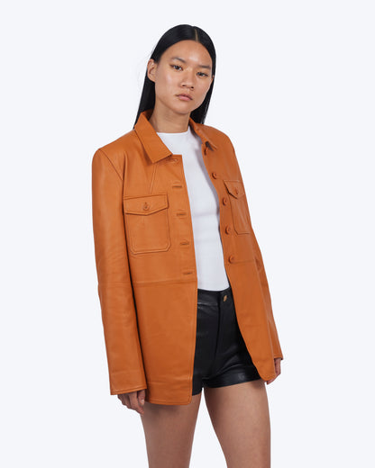 Jakett Sloane Luxe Leather Jacket Burnt Orange