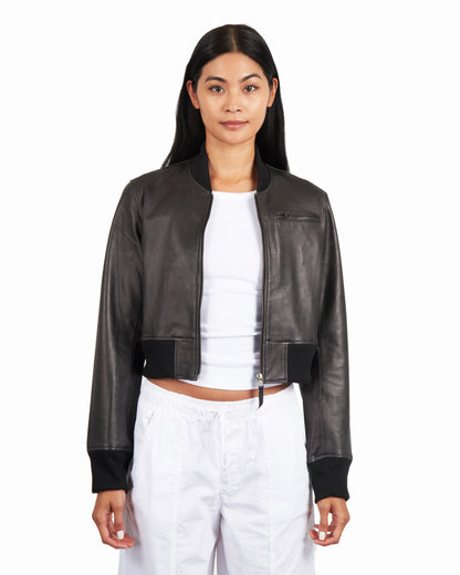 Collins Patina Leather Jacket Black